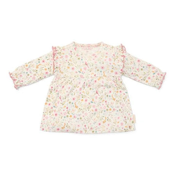 Little Dutch Abito bambina, bianco con fioriellini