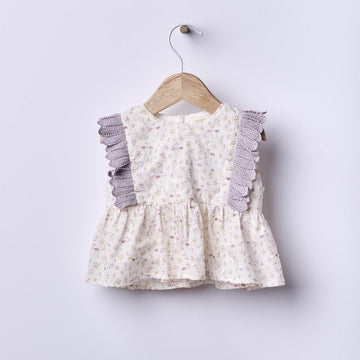 Wedoble Camicetta bambina, lilla con fiori