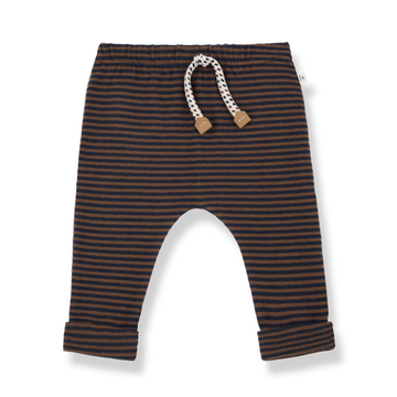 1+ in the Family Pantalone bambino righe marroni-blu HENRIK