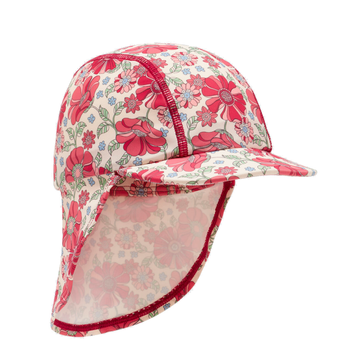 Cappello estivo bambina, Fiori - Protezione 50+