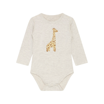 Body neonati a manica lunga in bamboo, Giraffa