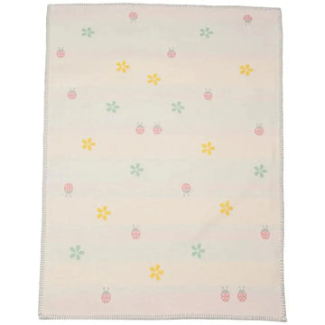 Copertina neonati, Fiori e Coccinelle 100 x 75 cm