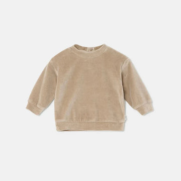 Felpa bambino in caldo velluto, beige - Aston253
