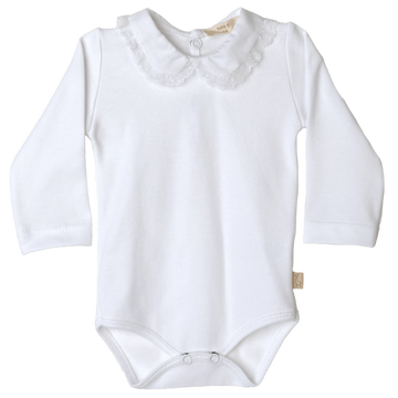 Body neonata a manica lunga in caldo cotone, White