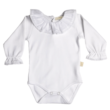 Body neonata a manica lunga in caldo cotone, Ivory