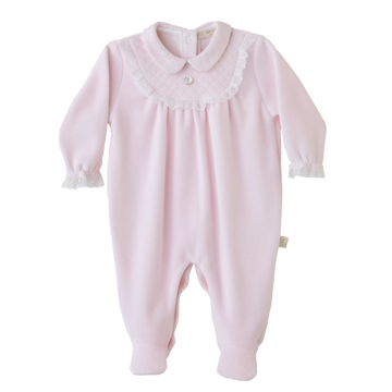 Tutina neonata in ciniglia di cotone, Pink