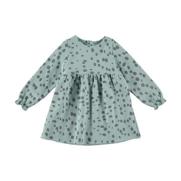 Abito bambina in caldo cotone biologico, Prints mint