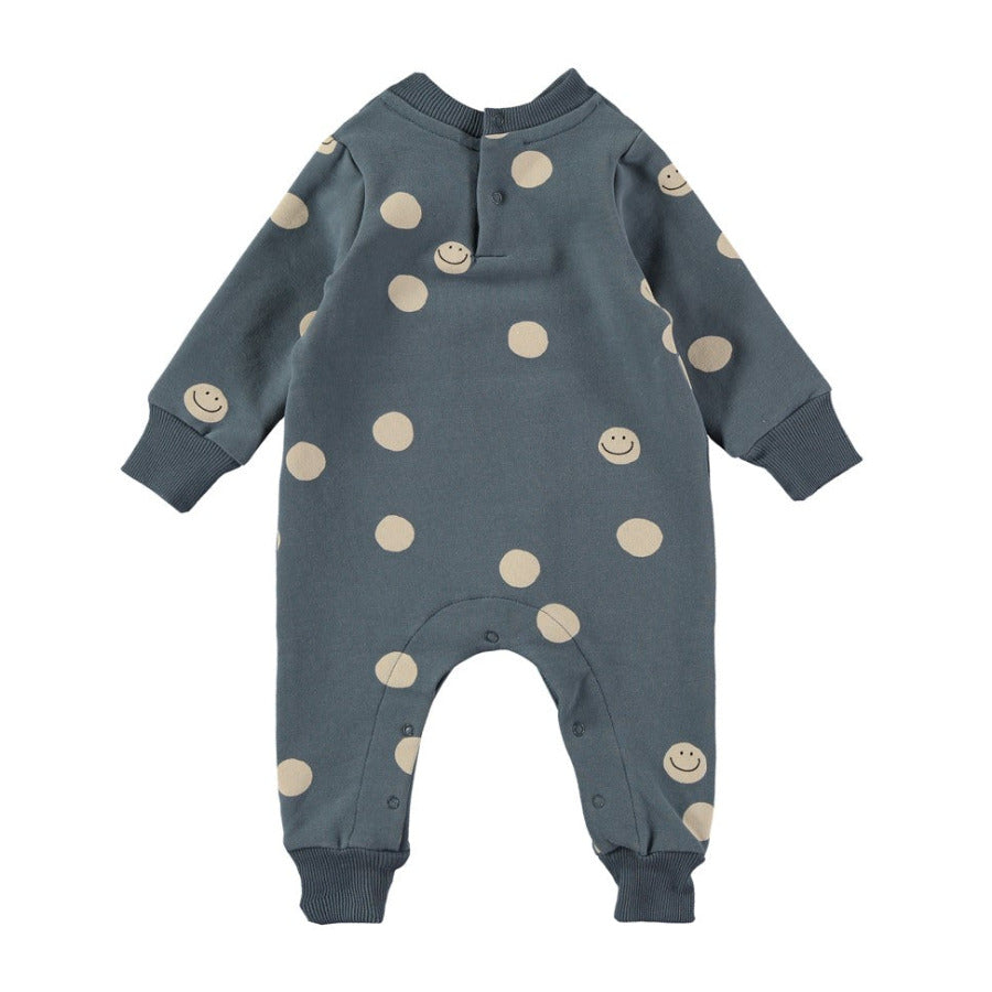 Tutina neonato color blu notte con pallini