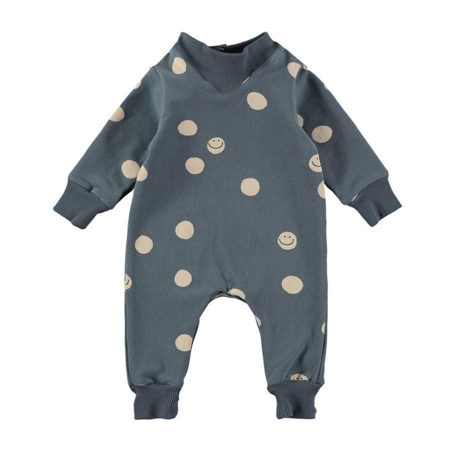 Tutina neonato color blu notte con pallini