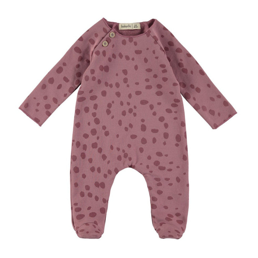 Tutina neonato color fucsia maculato