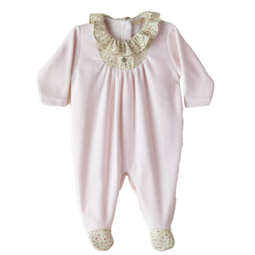 Tutina neonata in ciniglia di cotone, Charlotte Pink