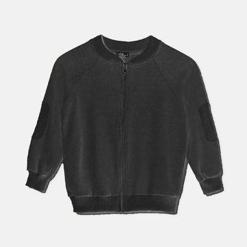 Cardigan bambino in caldo cotone, dark grey - Denisk237