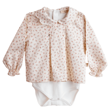 Camicetta neonata in cotone, Flower Print
