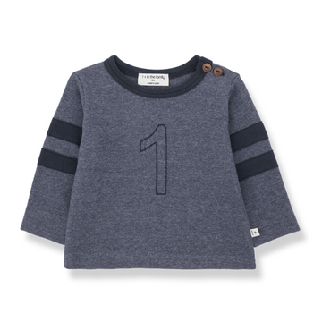 1+ in the Family t-shirt manica lunga bambino color denim - FRANZ