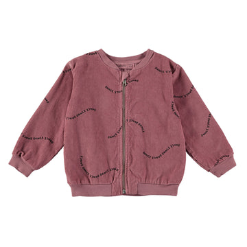 Giacca bomber bambina in velluto, Dance grape