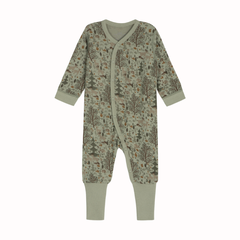 Tutina in lana e bamboo per neonato, verde