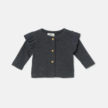 Cardigan bambina in caldo cotone, grey - Lilibeth237