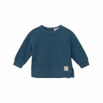 Felpa per bambini in colore blu, cotone biologico