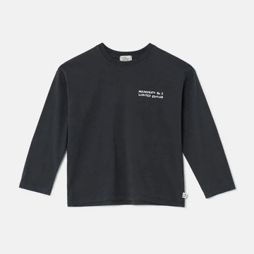 Maglia bambini in caldo cotone biologico, antracite - Printk244