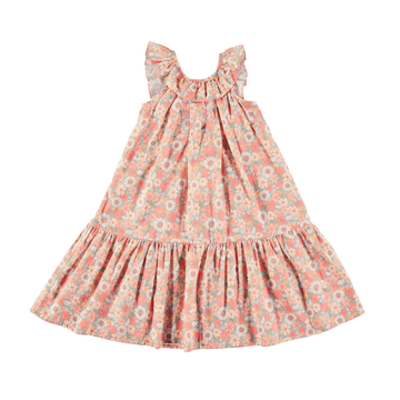 Abito lungo bambina a fiori con spalline - Tocoto Vintage