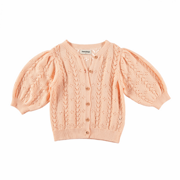 Cardigan bambina traforato con manica a 3/4 - Tocoto Vintage