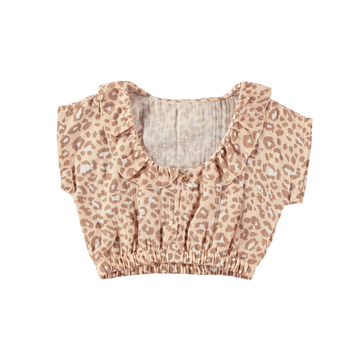 Camicetta bambina con rouches in stampa animalier - Tocoto Vintage