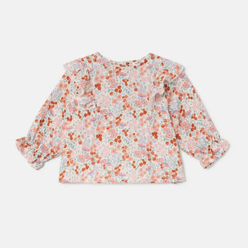Camicetta bambina in caldo cotone, fiori - Sara241