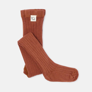 Collant bambine in caldo cotone biologico, Zucca - Tights260