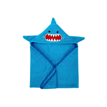 Asciugamano neonato in spugna di cotone, Squalo - Zoocchini