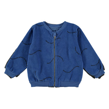 Giacca bomber bambini in velluto, Dance electric blu