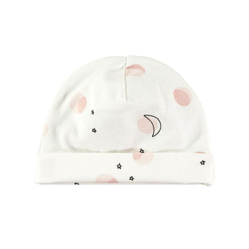 Cappellino per neonata in cotone biologico, Luna pink