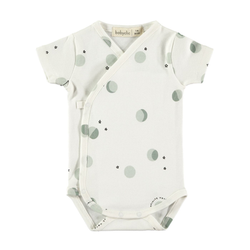 Body neonati a manica corta in cotone biologico, Luna Green