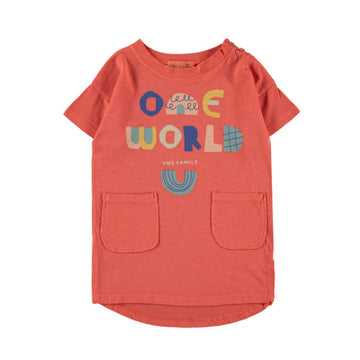 Abito bambina in cotone biologico, One World Red