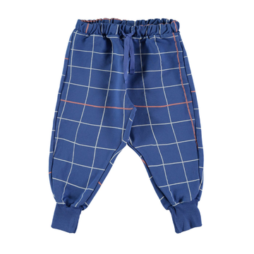 Pantalone bambini in cotone biologico, Grid Klein