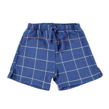 Bermuda bambini in cotone biologico, Grid Klein