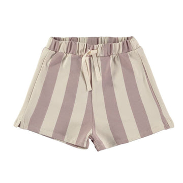 Shorts bambina in cotone biologico, Stripes pink