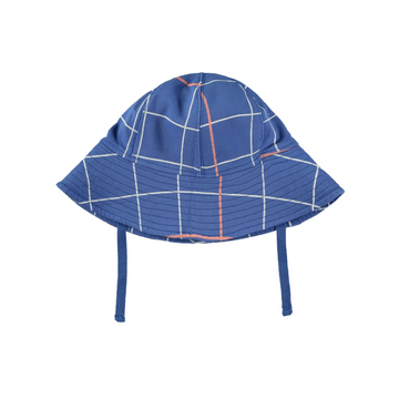 Cappello estivo bambini in cotone biologico, Grid Klein