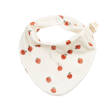 Wooly Organic- bavaglino beige con mele rosse