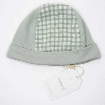 Cappellino neonato in cotone verde con quadretti - Babygi