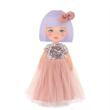 Set di abbigliamento: abito rosa con paillettes - 28 cm