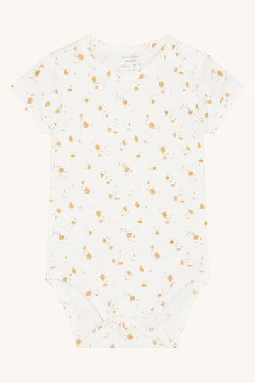 Body neonata a manica corta in bamboo, Fiorellini