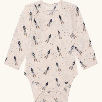 Body a manica lunga in lana con razzi