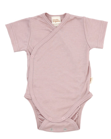 Wooly Organic- body a kimono rosa manica corta