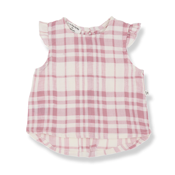 1+ in the Family Camicia da bambina a quadri rosa e bianchi - Ferrosa