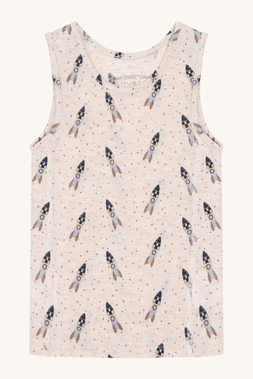 Canotta smanicata in lana con razzi