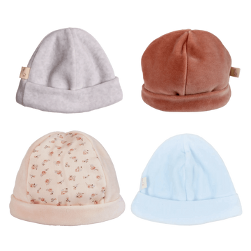 Cappellino neonato in ciniglia di cotone 0-1 mese