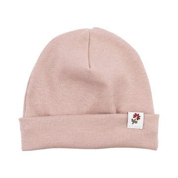 Wooly Organic- berretto a costine rosa