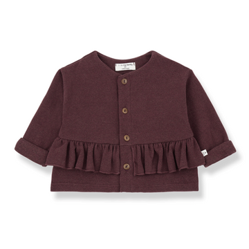 1+ in the Family Cardigan bambina color melanzana - VANESSA