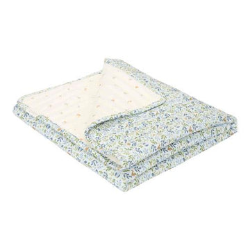Little Dutch, coperta double face trapuntata azzurra foresta