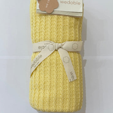Wedoble Coperta in cotone morbida gialla